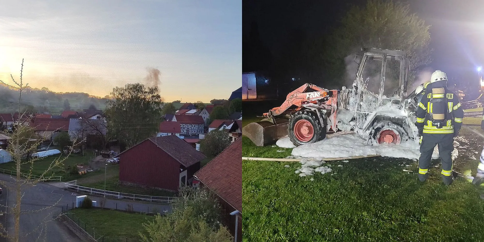 Birstein: Radlader ausgebrannt, Pferde unverletzt