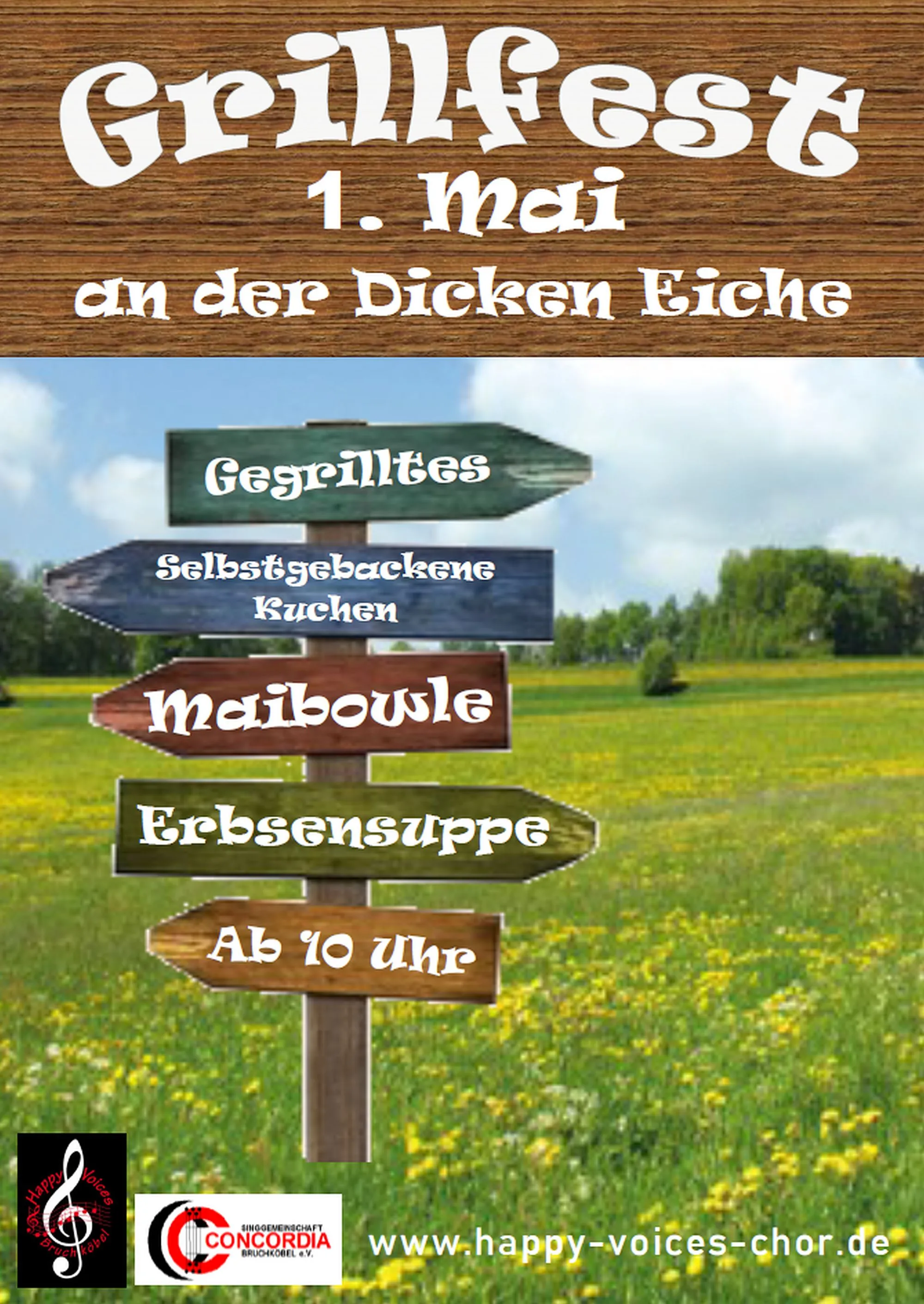 1. Mai bei den Happy Voices: Grillfest an der Dicken Eiche