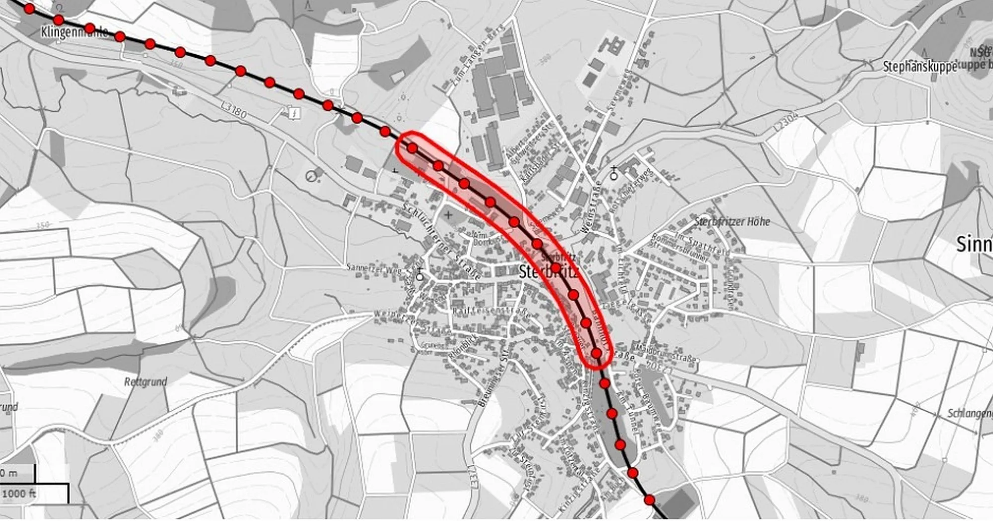 Baumaßnahmen im Bereich des Bahnhofes Sterbfritz
