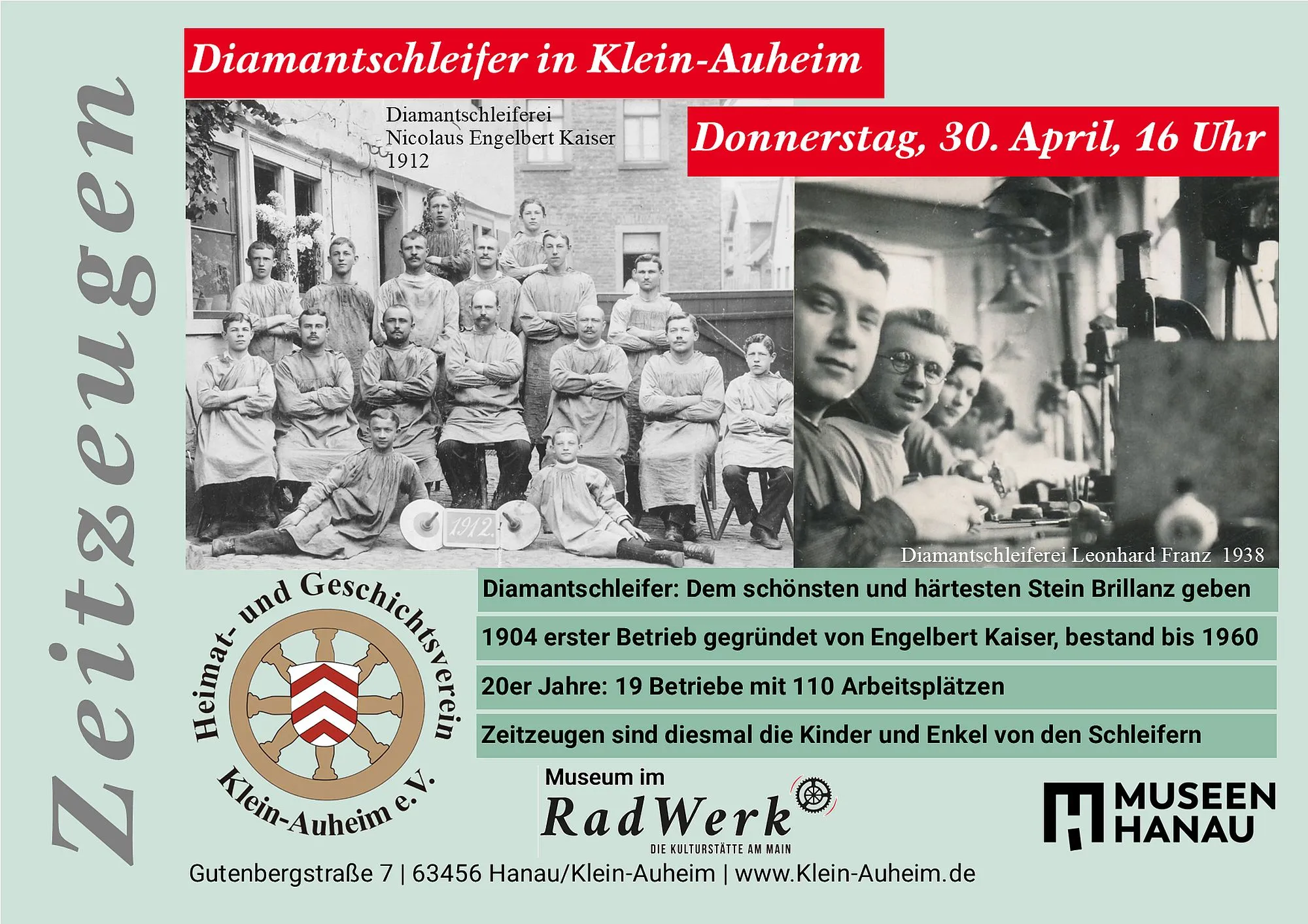 Diamantschleifer in Klein-Auheim: Zeitzeugentreffen am 30. April