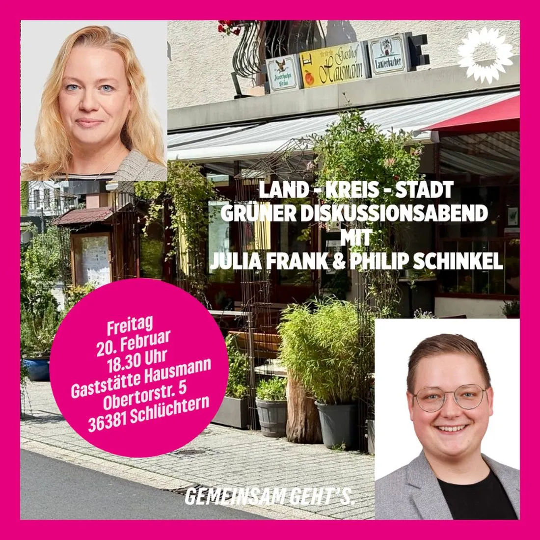 Grüner Diskussionsabend: "Land – Kreis – Stadt – Gemeinsam geht’s"