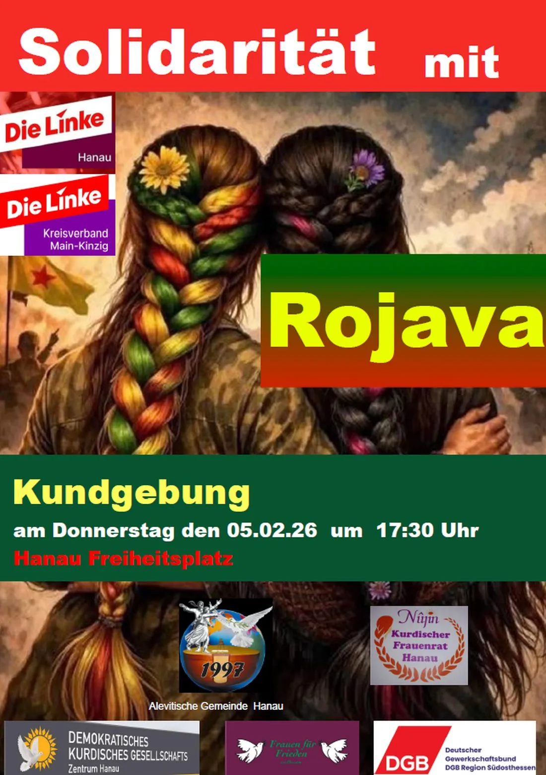Kundgebung in Hanau: "Solidarität mit Rojava"