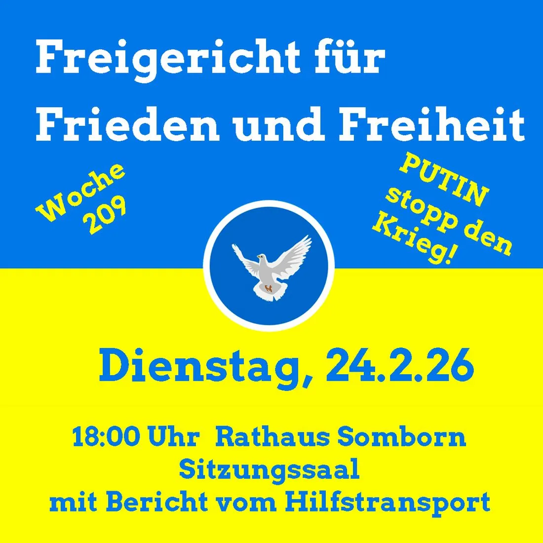 Ukraine-Mahnwache in der 209. Woche