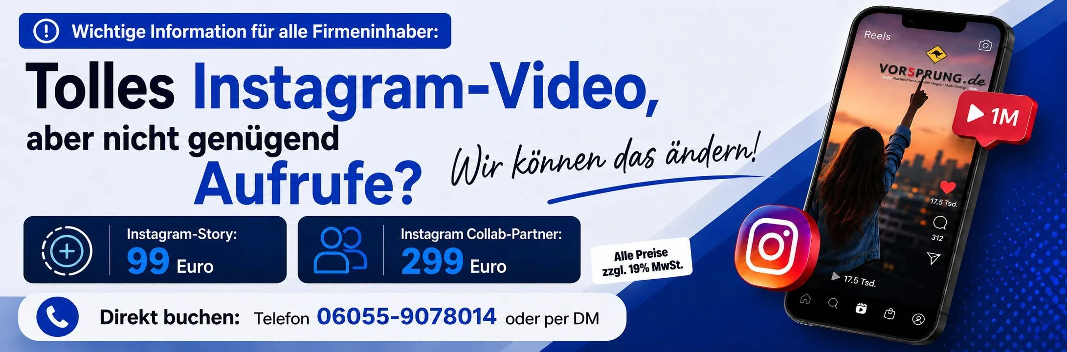 Mehr Reichweite für Ihr Unternehmen auf Instagram!