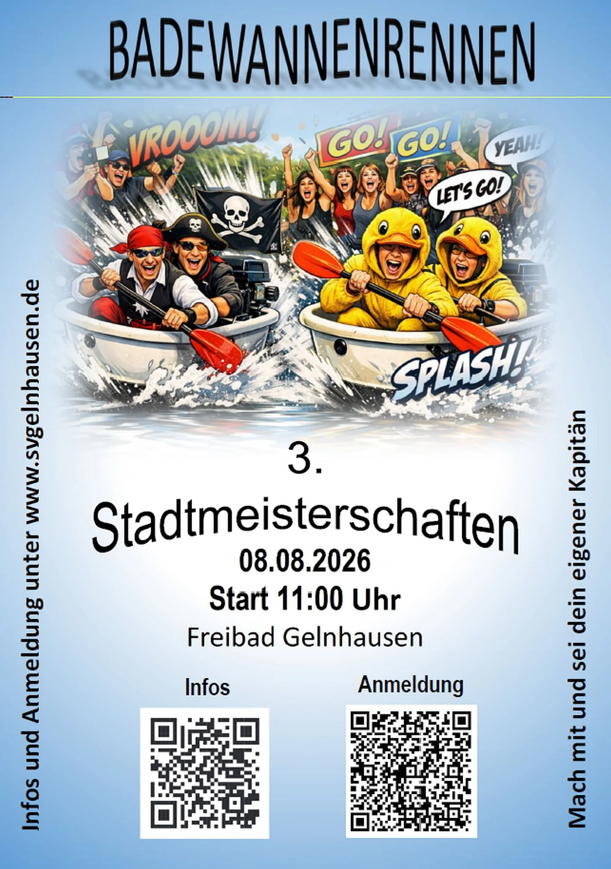 3. Badewannenrennen im Freibad Gelnhausen