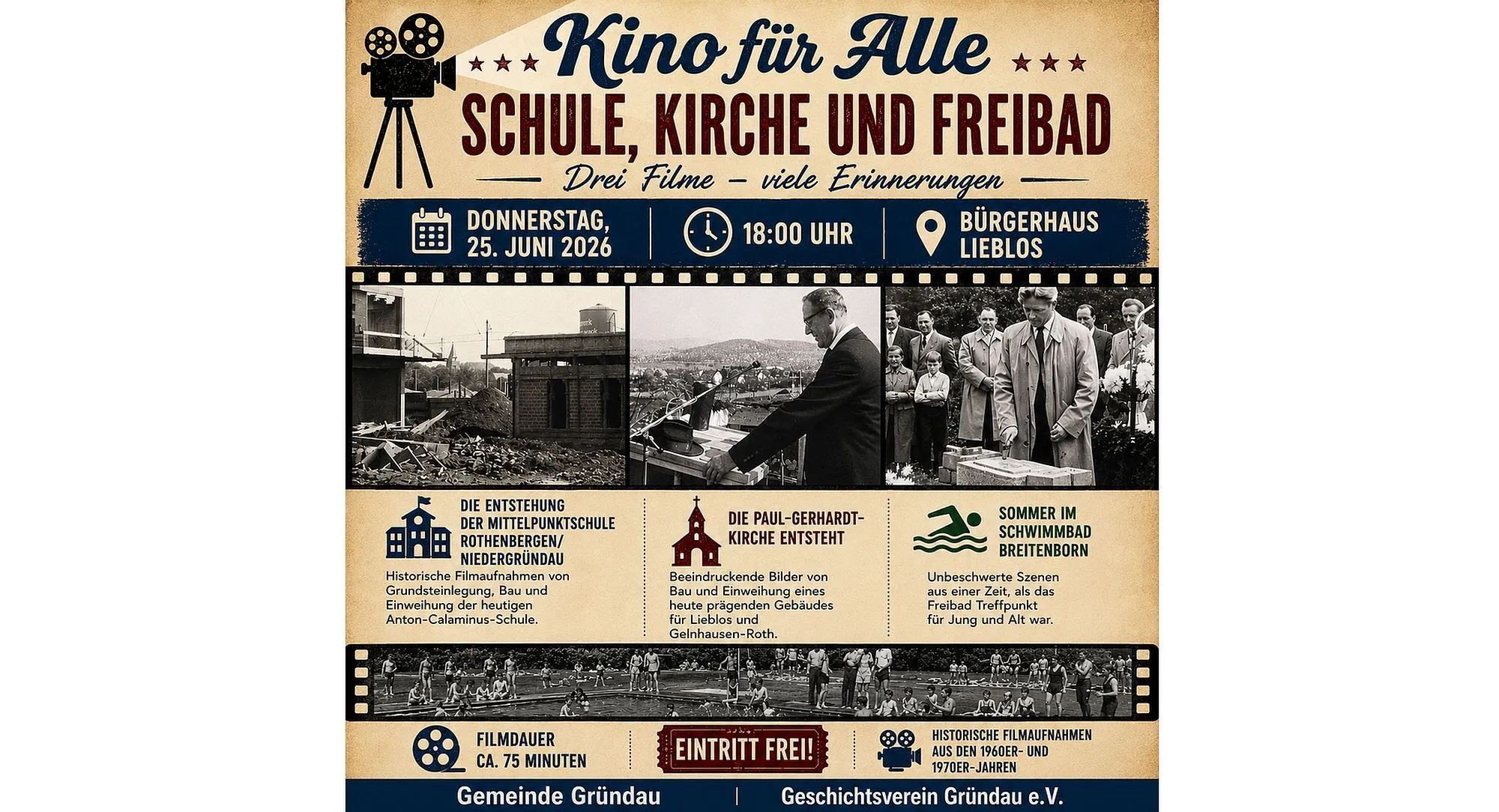 Schule, Kirche und Freibad: Gründauer Geschichte auf der Leinwand