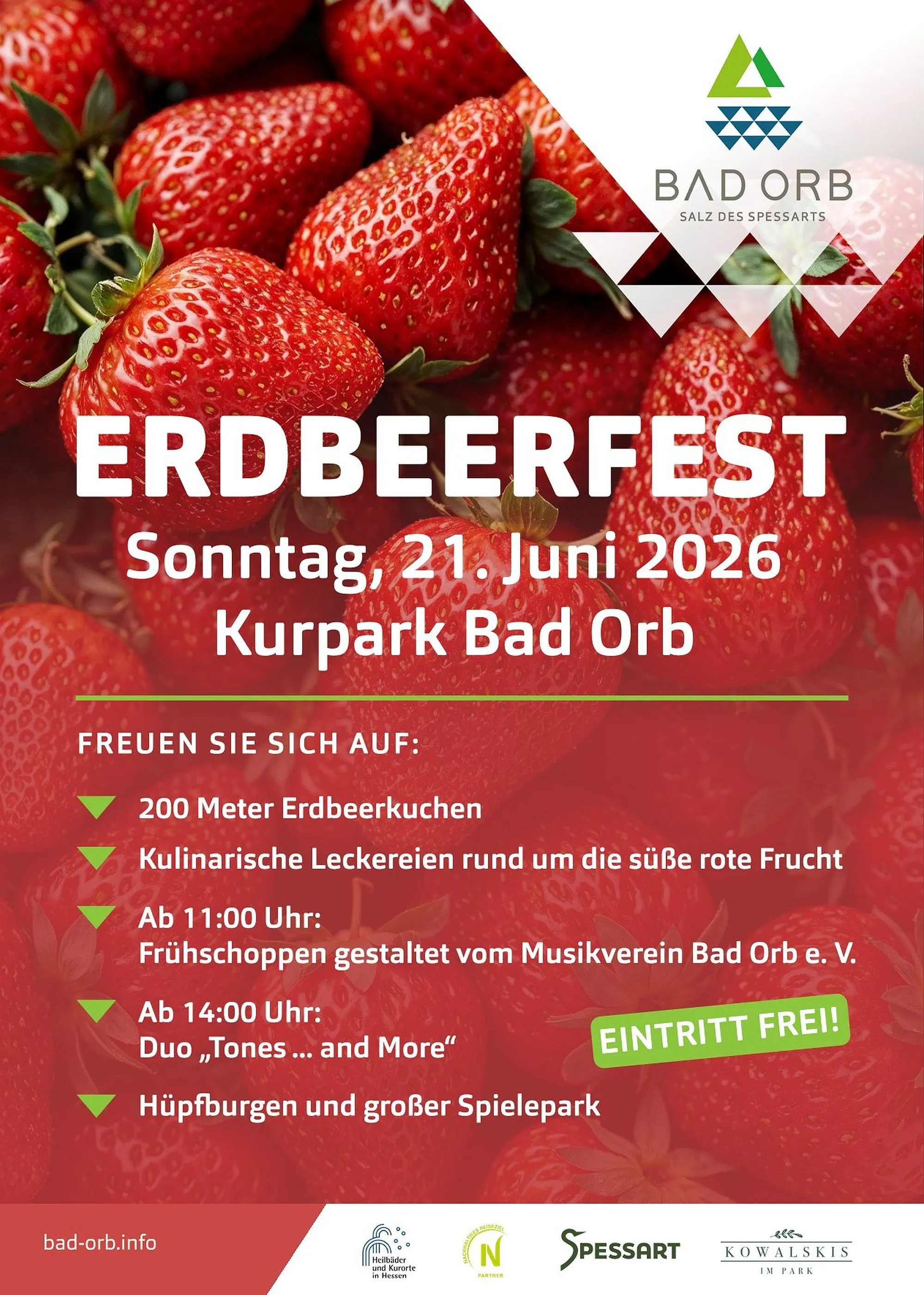 Süßer Sommergenuss im Grünen: Erdbeerfest im Bad Orber Kurpark