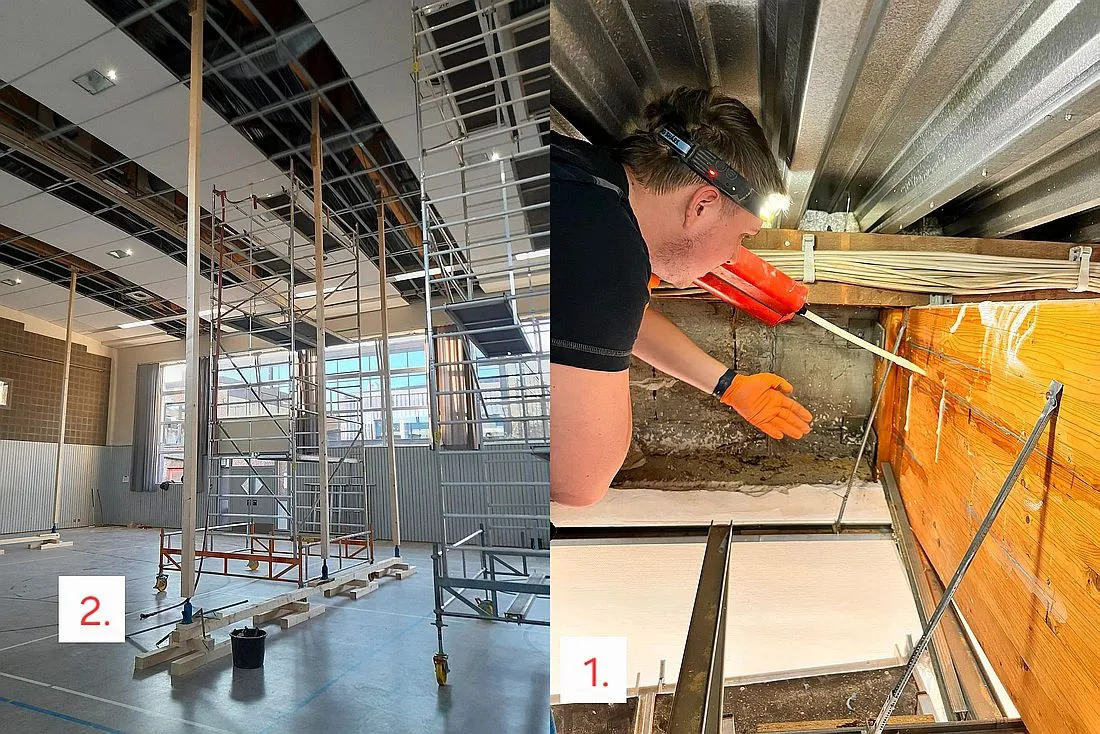 Erlenhalle: Mängel an Holzleimbindern behoben
