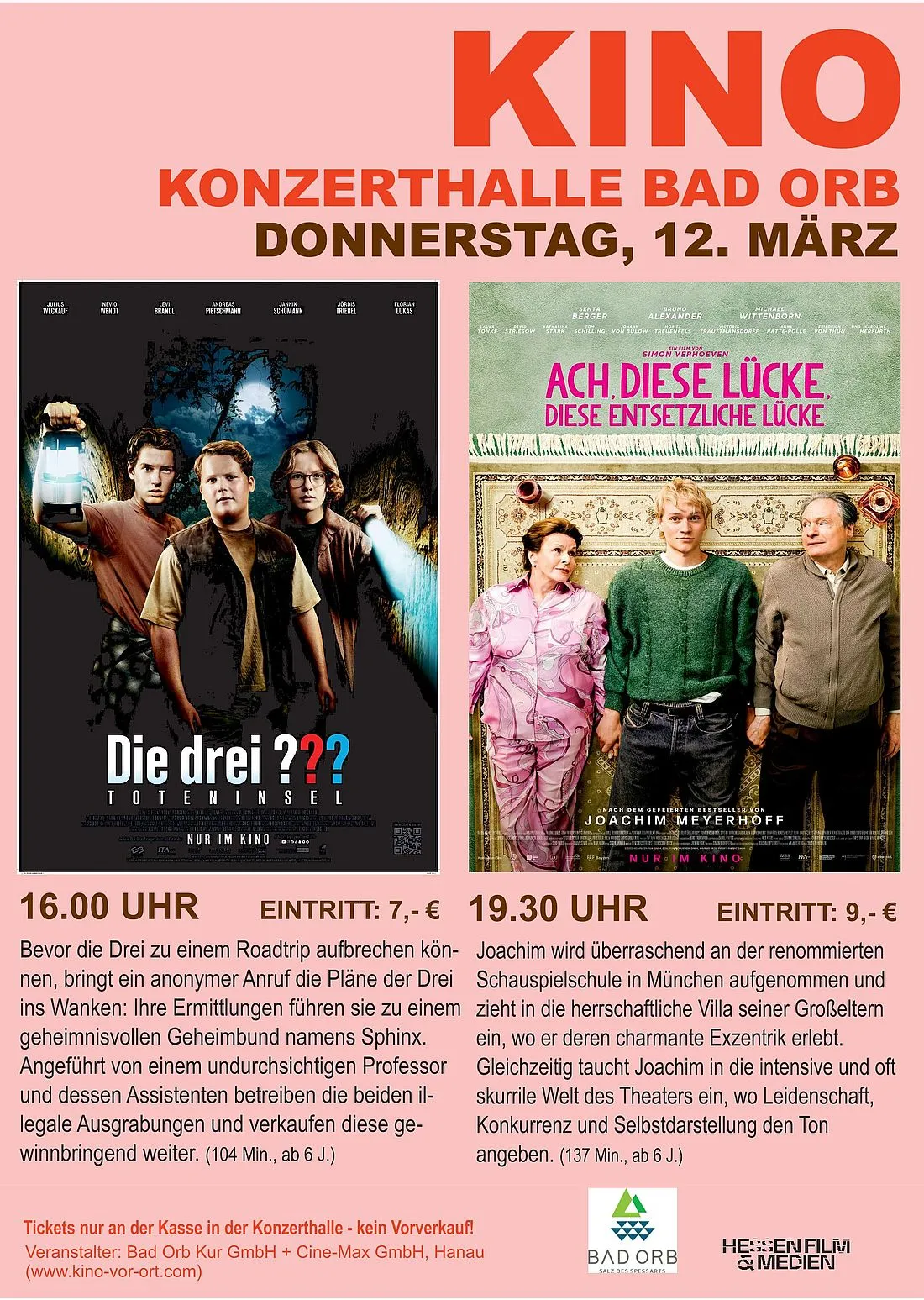 Gänsehaut & Herzmomente: Kinotag am 12. März in der Konzerthalle