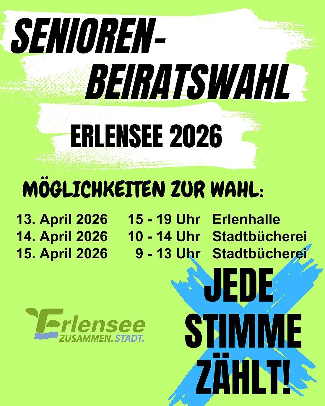 Seniorenbeiratswahl: Wahlmöglichkeit auch im Vorfeld