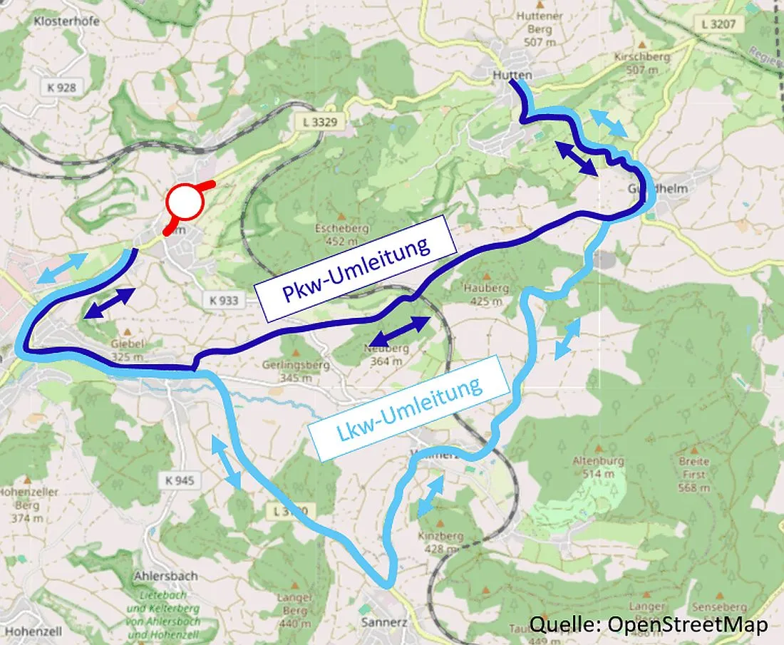 Schlüchtern: Vollsperrung wegen Straßenbau auf L 3329 bis Ende September verlängert