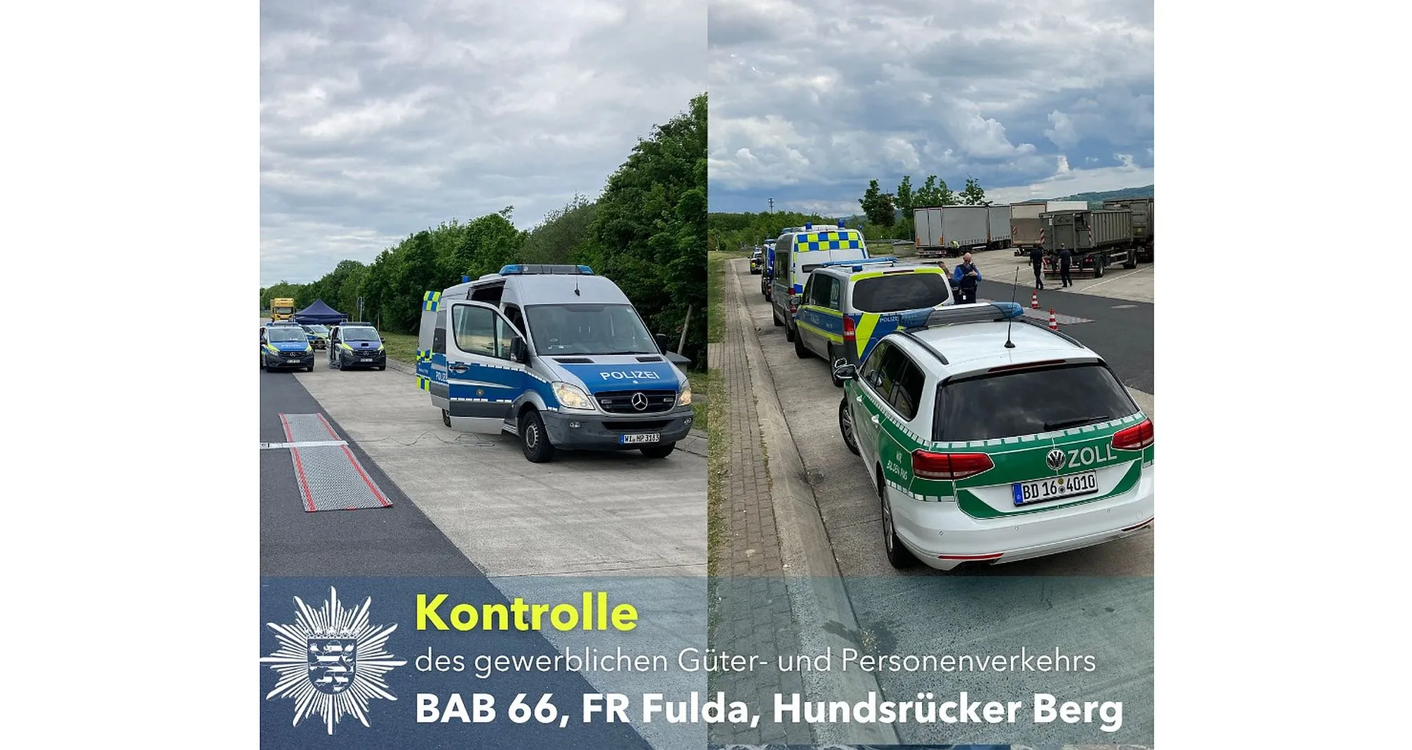 A66/Steinau: Polizei untersagt Weiterfahrt von Lkw