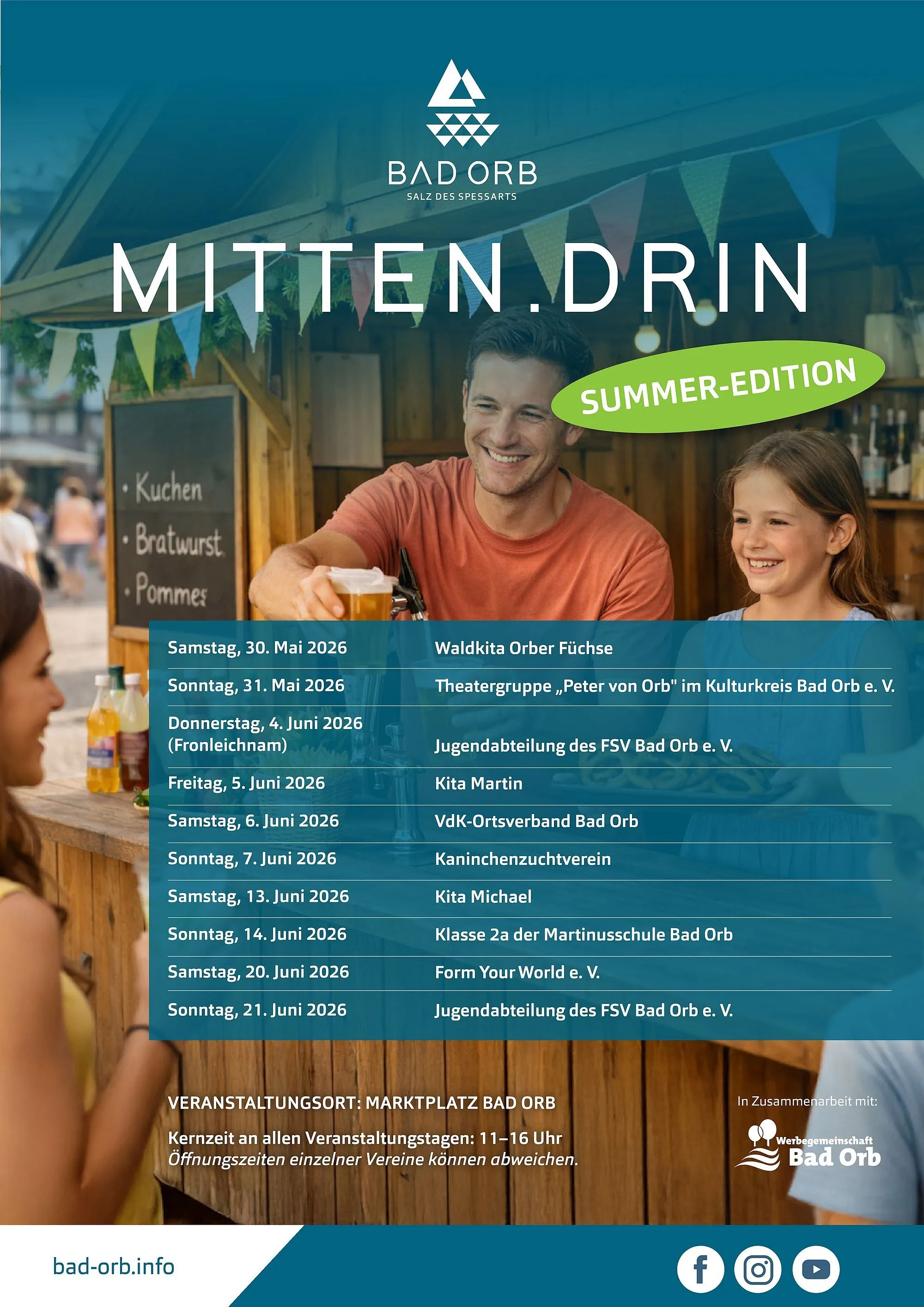 MITTEN.DRIN Summer-Edition startet am 30. Mai auf dem Marktplatz