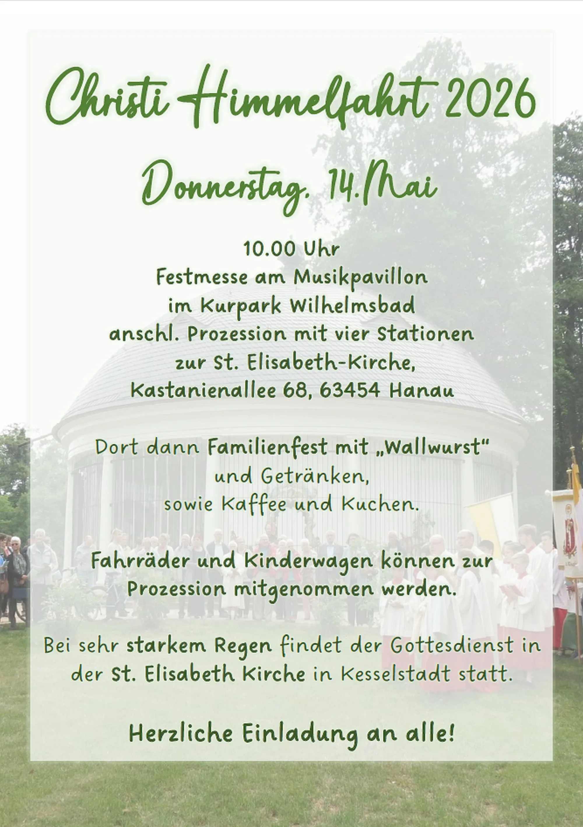 Christi Himmelfahrt unter freiem Himmel in Wilhelmsbad