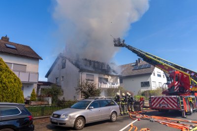 Dachstuhlbrand in Mühlheim am Main