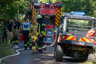 Größerer Waldbrand in Hanau-Großauheim