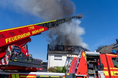 Dachstuhlbrand in Mühlheim am Main