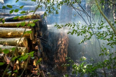 Brennender Holzpolter sorgt für größeren Einsatz