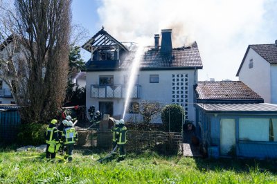 Dachstuhlbrand in Mühlheim am Main