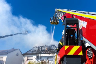 Dachstuhlbrand in Mühlheim am Main