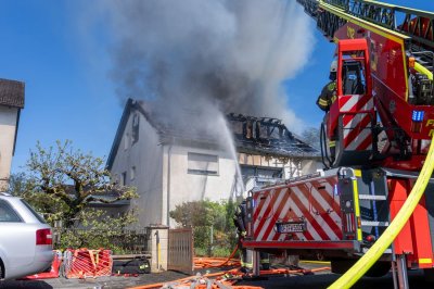 Dachstuhlbrand in Mühlheim am Main